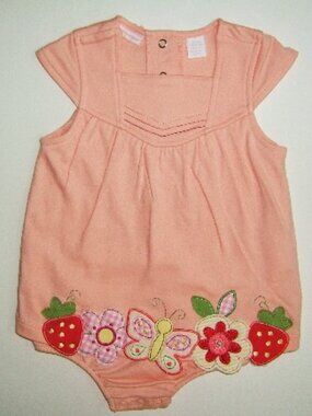 First Impressions - Baby Girls' Peach Sunsuit